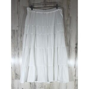 J. Jill White Tiered Maxi Skirt